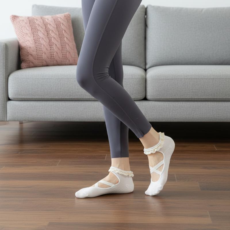 Pilates & Yoga Unleashed Studio Tuckahoe - 1Pairs Cute Lacework Pilates Socks Princess