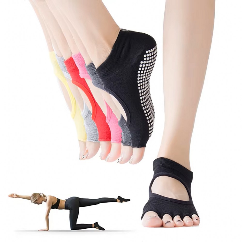 Pilates And Yoga Studio - Backless Five Toe Yoga Socks Open